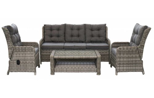 Verstelbare Loungeset Dublin met 3-persoonsbank | Wicker
