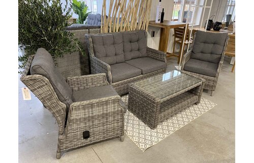 Verstelbare Loungeset Dublin met 3-persoonsbank | Wicker