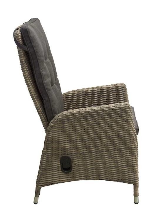 5-delige tuinset | 4 Kos verstelbare stoelen (SW) | 160cm tuintafel (Keramiek)