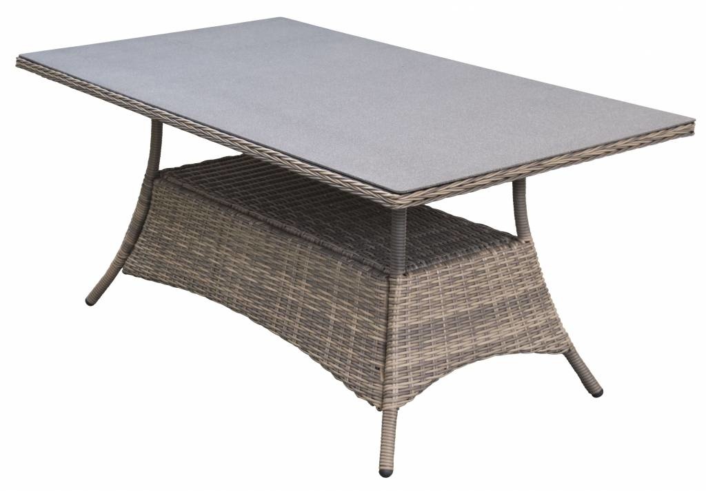 5-delige tuinset | 4 Kos verstelbare stoelen (SW) | 160cm tuintafel (Keramiek)