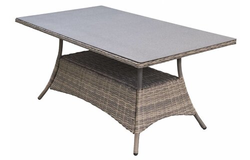 5-delige tuinset | 4 Kos verstelbare stoelen (SW) | 160cm tuintafel (Keramiek)