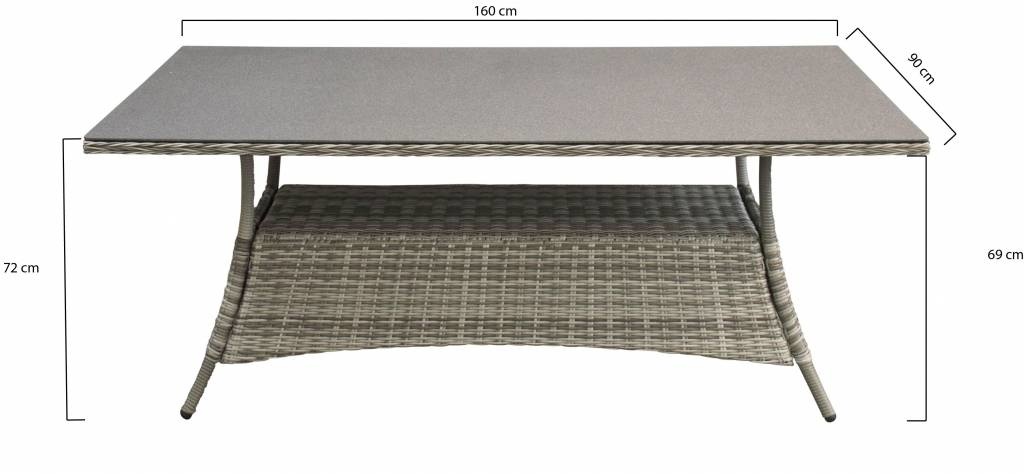 7-delige tuinset | 6 Kos verstelbare stoelen (SW) | 180cm tuintafel (Keramiek)