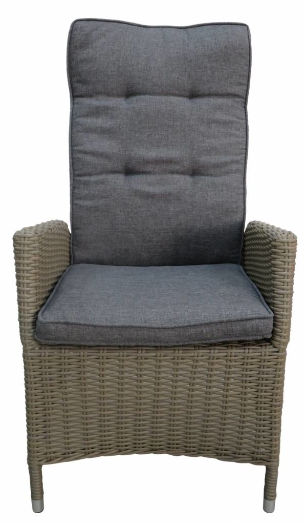 7-delige tuinset | 6 Kos verstelbare stoelen (SW) | 180cm tuintafel (Keramiek)