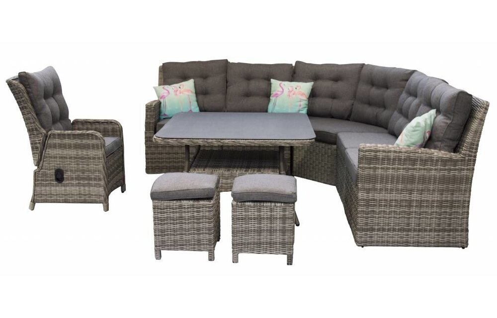 Stel je eigen Dublin Lounge Dining set samen | Ash Grey | Wicker