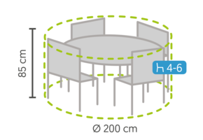 Ronde tuinmeubel beschermhoes ⌀200x85cm hoog