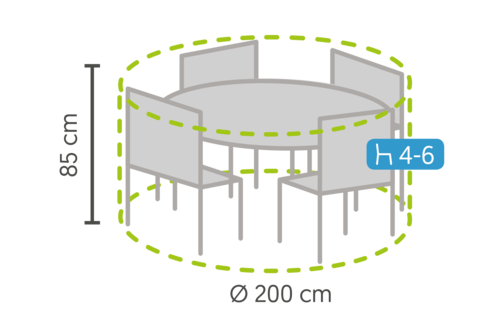 Ronde tuinmeubel beschermhoes ⌀200x85cm hoog
