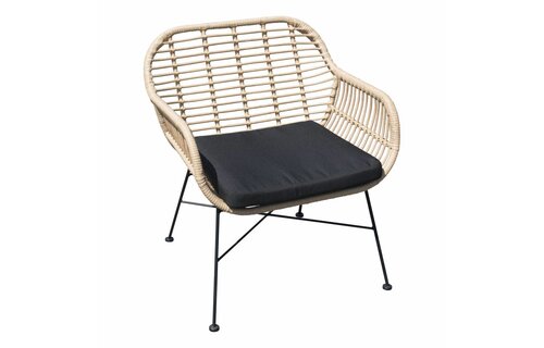 Lage Tuinset | 2 Oslo luxe stoelen | ⌀45cm lage tafel | Naturel