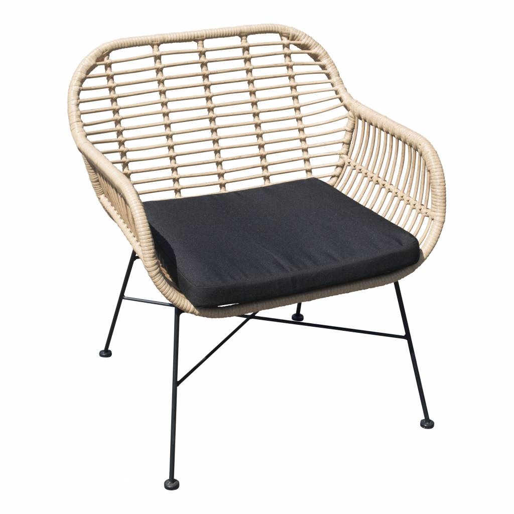 Lage Tuinset | 2 Oslo luxe stoelen | ⌀45cm lage tafel | Naturel