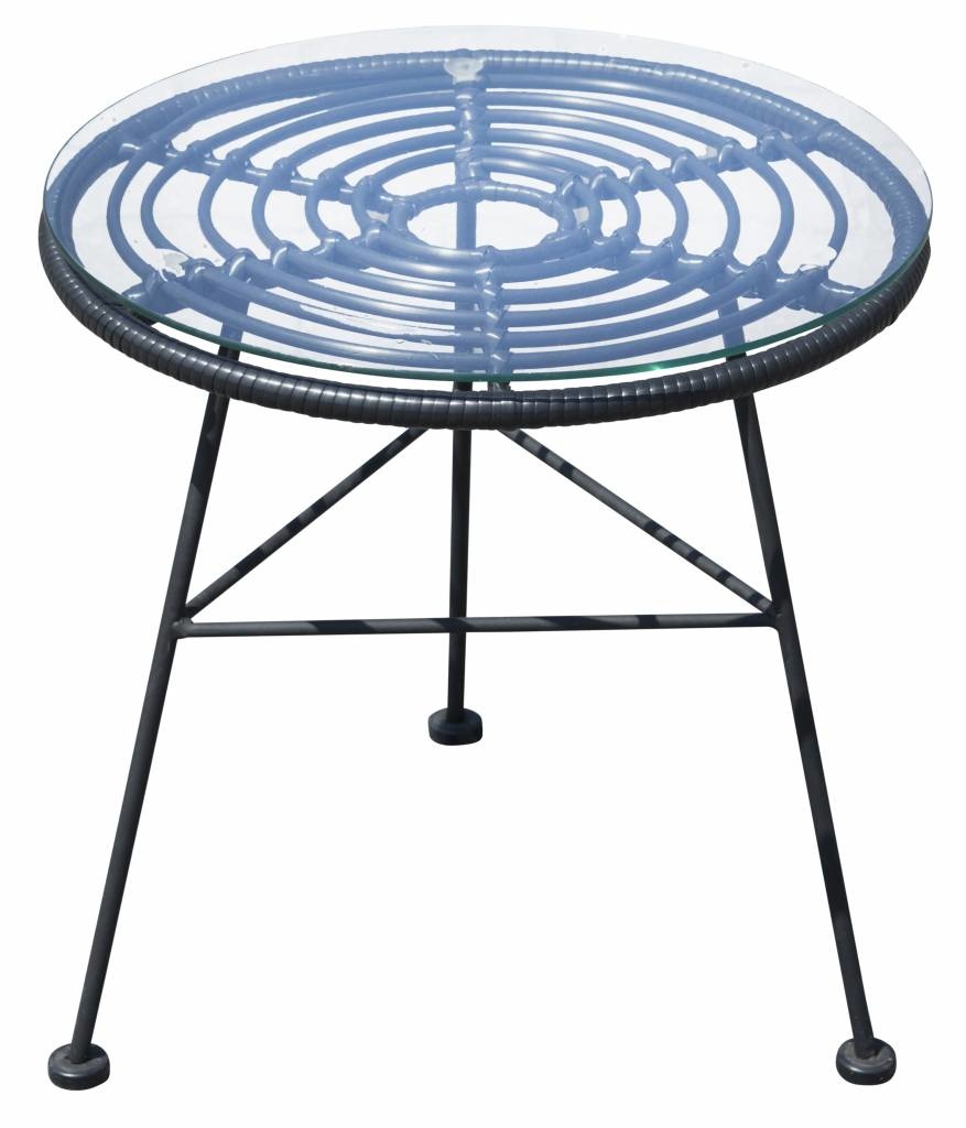 Lage Tuinset | 2 Oslo luxe stoelen | ⌀45cm lage tafel | Naturel