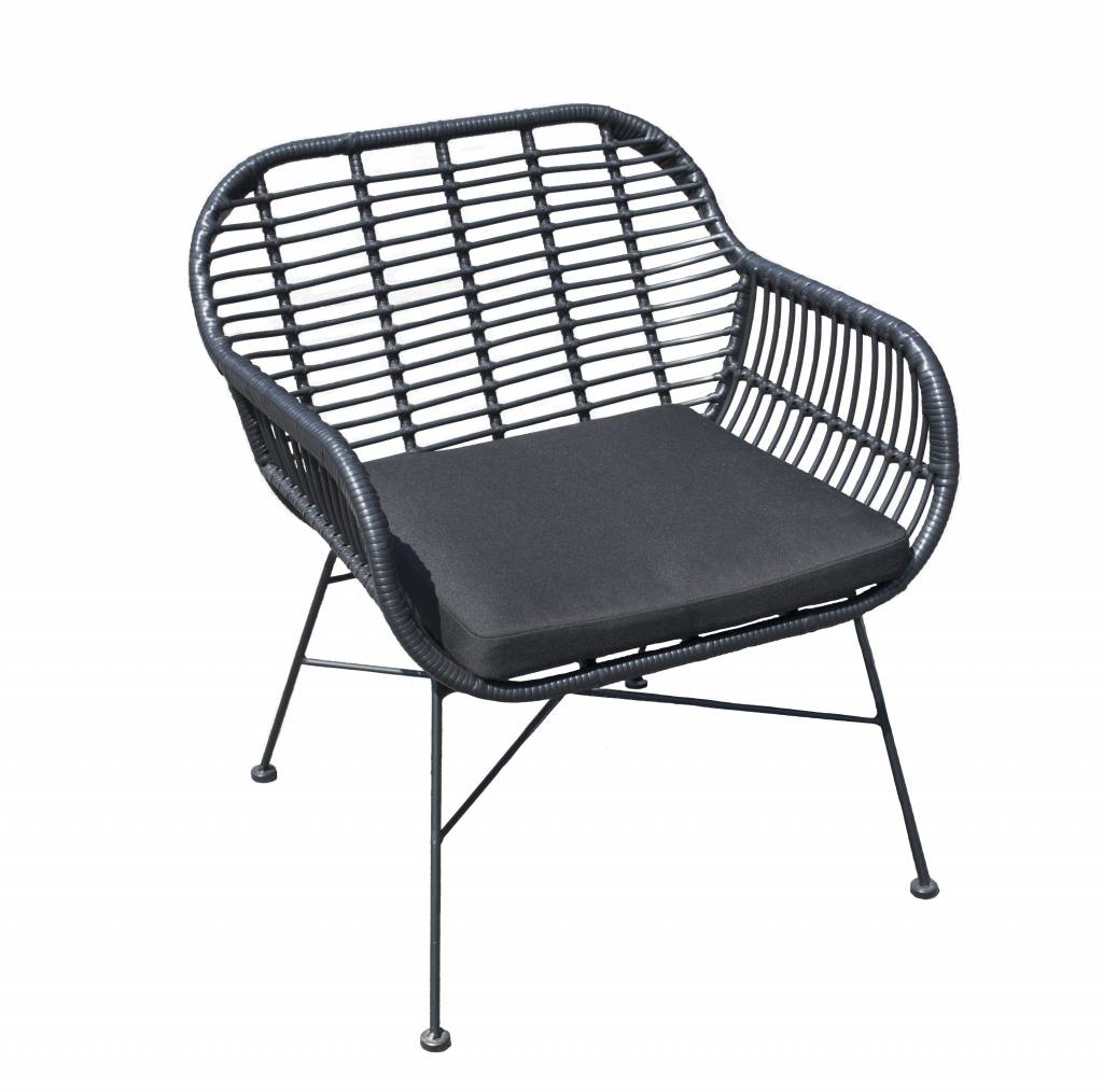 Lage Tuinset | 2 Oslo luxe stoelen | ⌀45cm lage tafel | Naturel