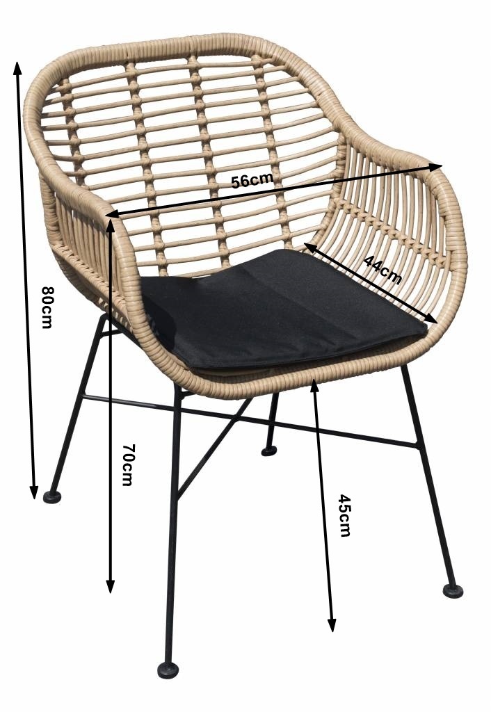 Lage Tuinset | 2 Oslo luxe stoelen | ⌀45cm lage tafel | Naturel