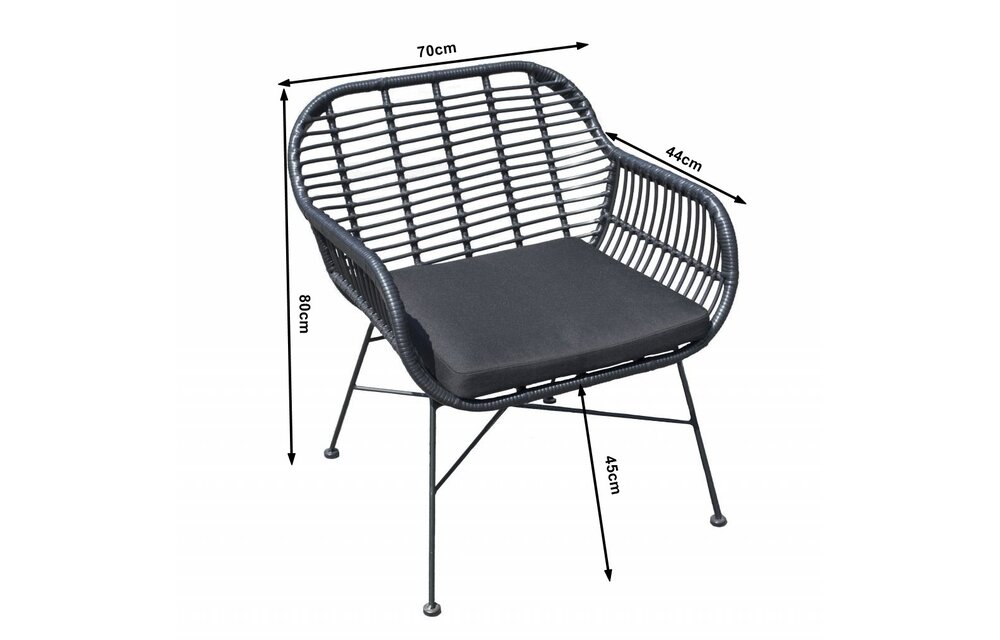 Lage Tuinset | 2 Oslo luxe stoelen | ⌀45cm lage tafel | Naturel