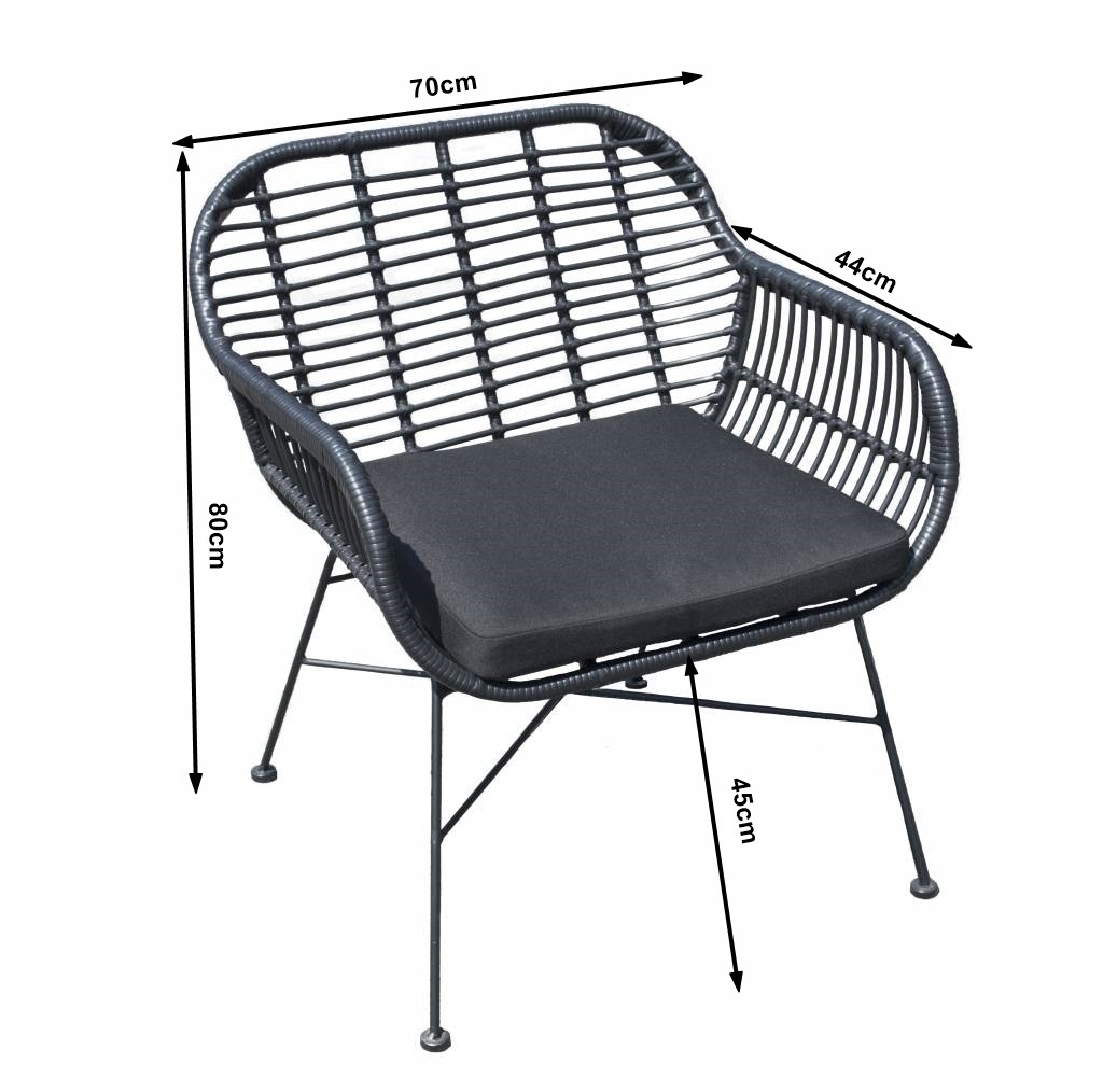 Lage Tuinset | 2 Oslo luxe stoelen | ⌀45cm lage tafel | Naturel