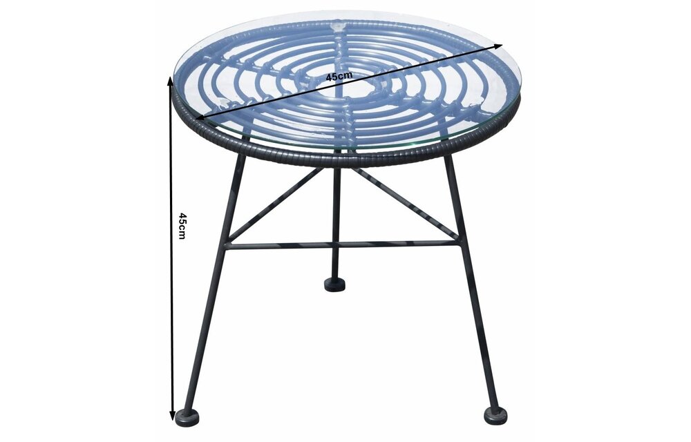 Lage Tuinset | 2 Oslo luxe stoelen | ⌀45cm lage tafel | Naturel