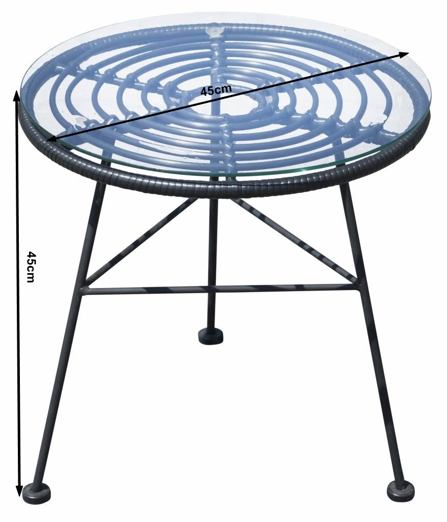 Lage Tuinset | 2 Oslo luxe stoelen | ⌀45cm lage tafel | Naturel