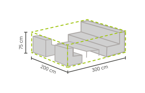 Loungeset beschermhoes L 300x200x75cm