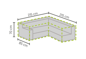 Loungeset beschermhoes L-vorm 215/85x215/85x70cm