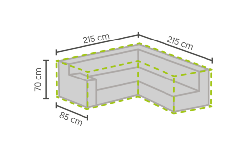 Loungeset beschermhoes L-vorm 215/85x215/85x70cm