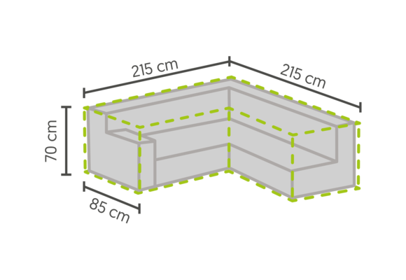 Loungeset beschermhoes L-vorm 215/85x215/85x70cm