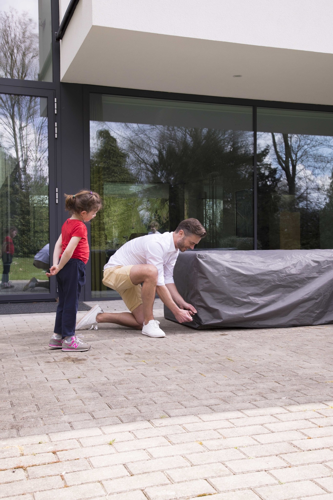 Loungeset beschermhoes L-vorm 215/85x215/85x70cm