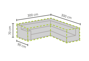 Loungeset beschermhoes L-vorm 300/90x300/90x70cm
