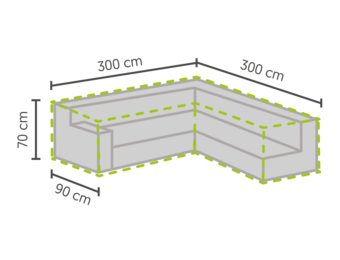 Loungeset beschermhoes L-vorm 300/90x300/90x70cm