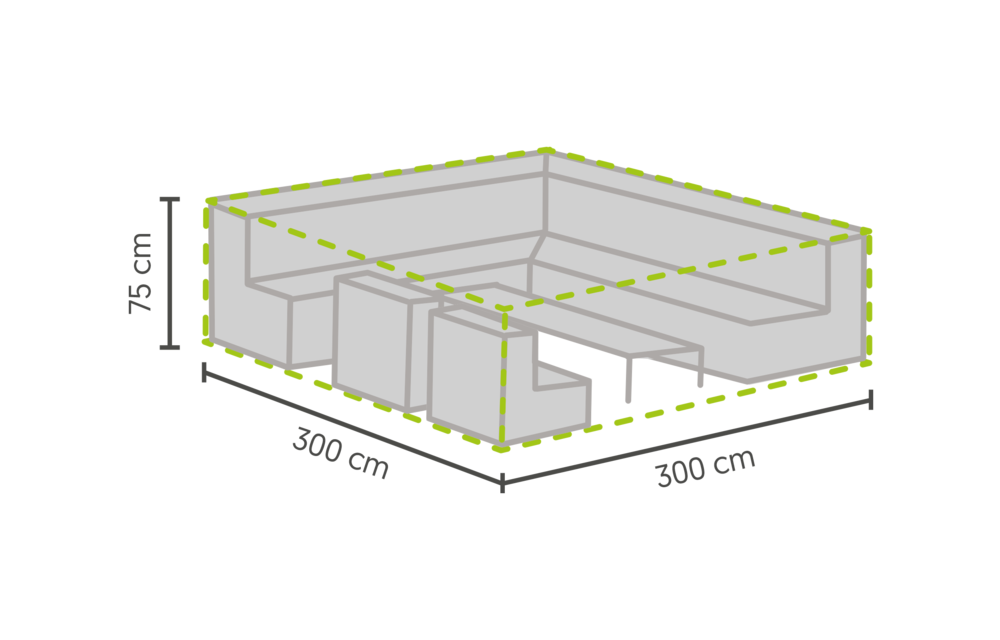 Loungeset beschermhoes 300x300x75cm