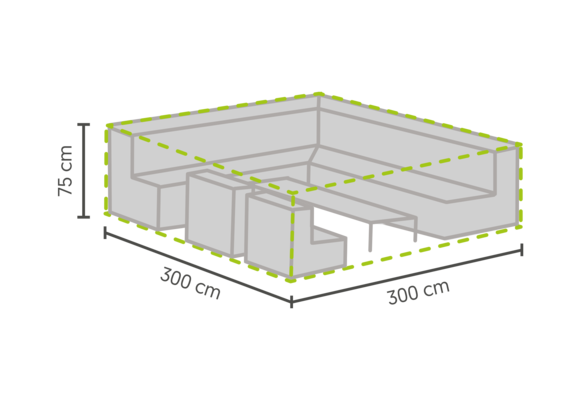 Loungeset beschermhoes 300x300x75cm