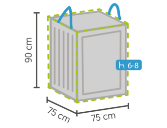 Luxe kussen opbergtas 75x75x90cm