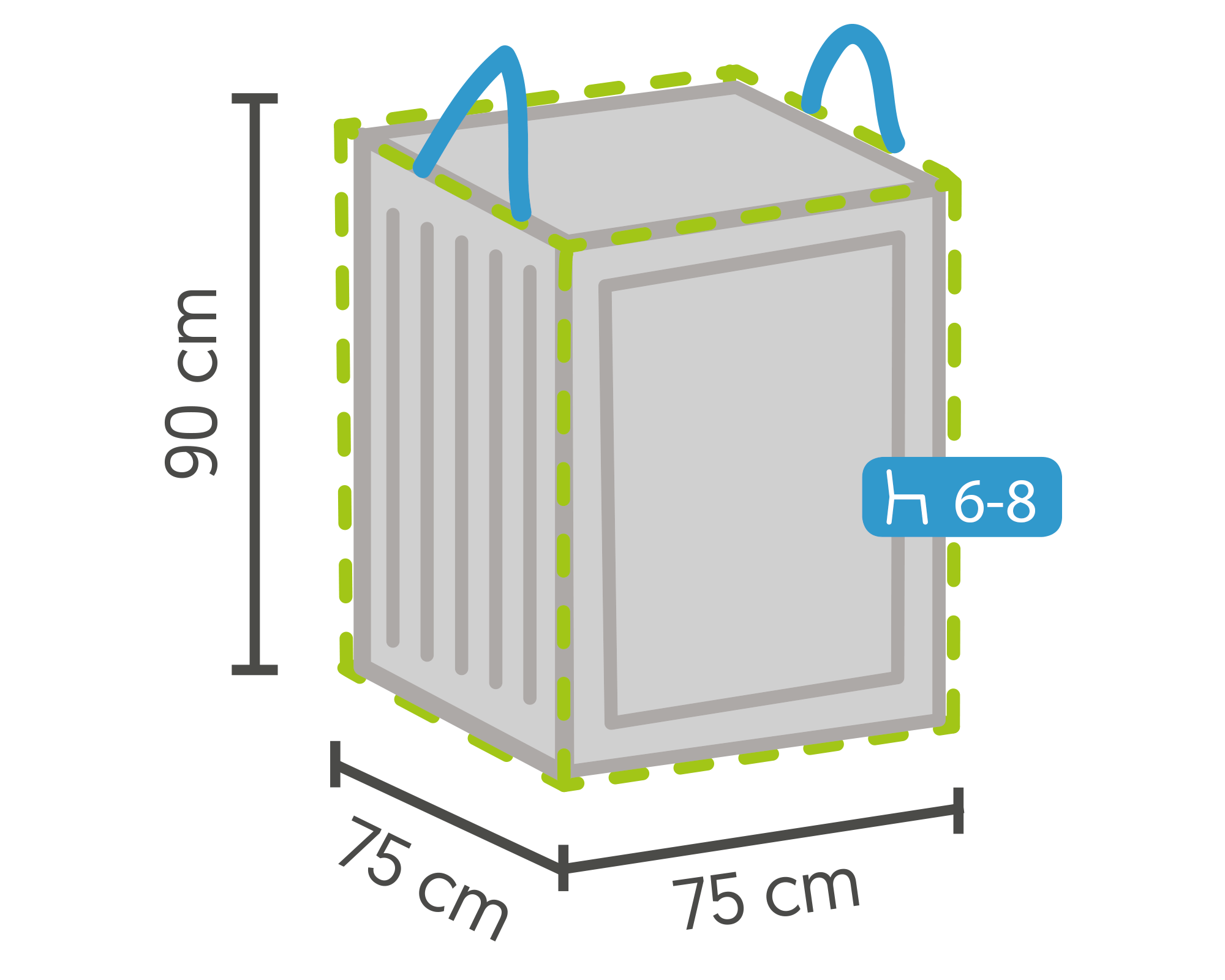 Luxe kussen opbergtas Outdoor Covers 75x75x90cm