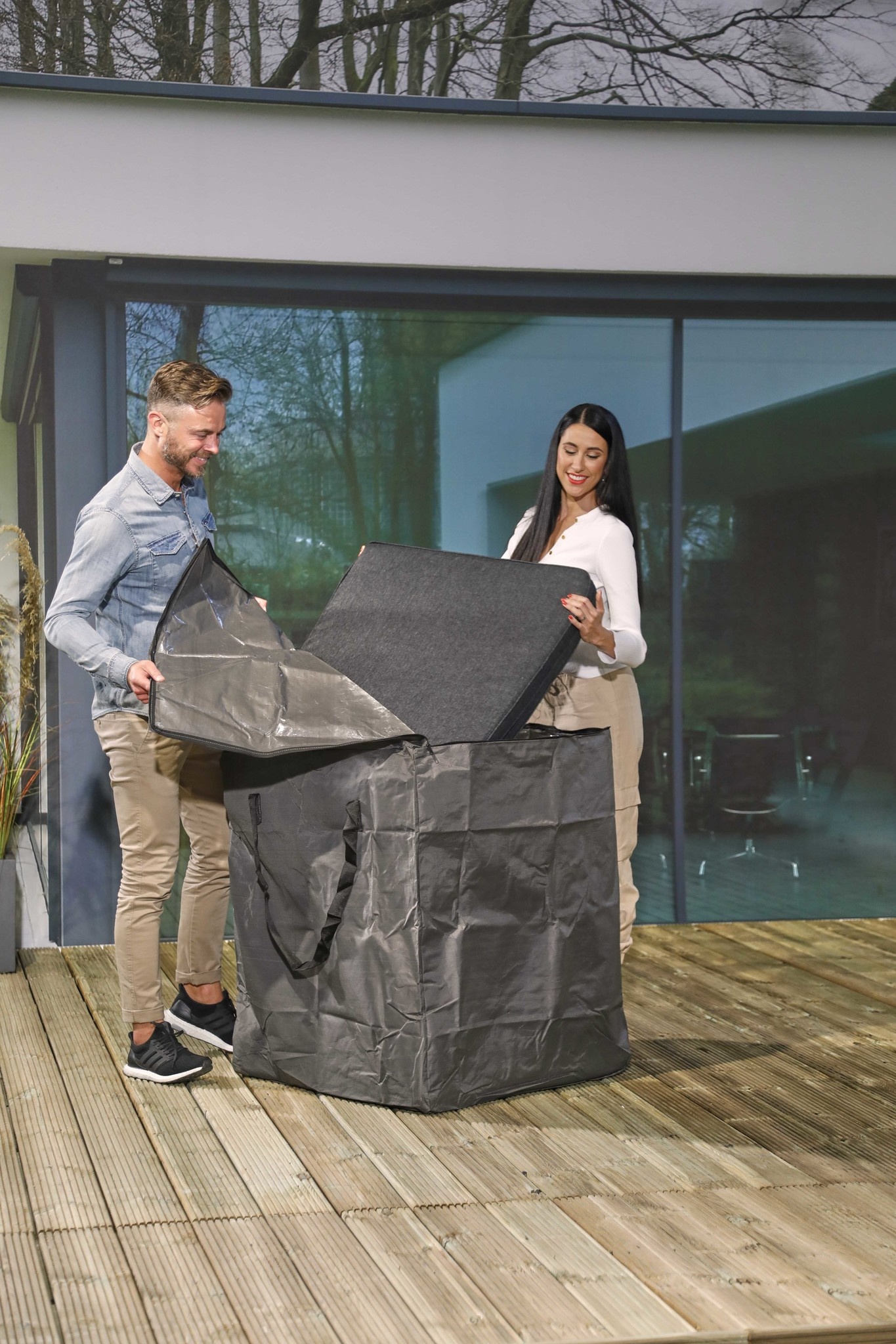 Luxe kussen opbergtas Outdoor Covers 75x75x90cm