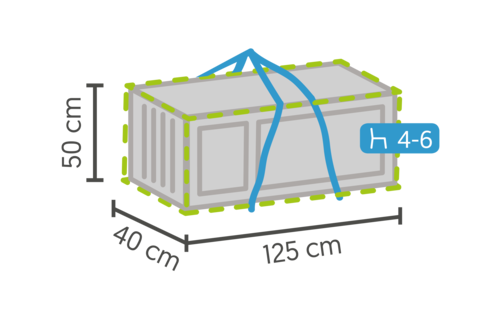 Luxe kussen opbergtas Outdoor Covers 125x40x50cm