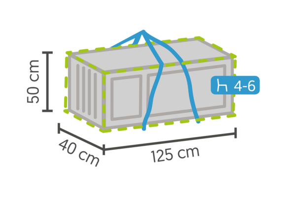 Luxe kussen opbergtas 125x40x50cm