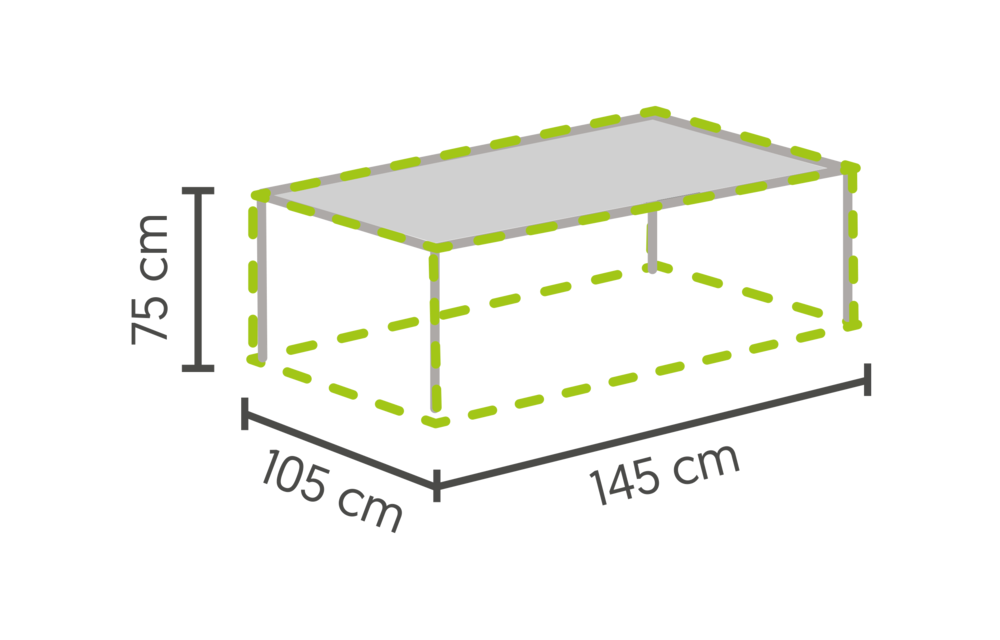 Tafel beschermhoes 145x105x75cm