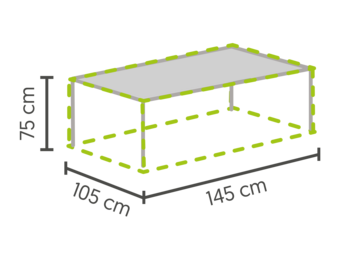Tafel beschermhoes 145x105x75cm