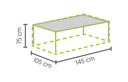 Tafel beschermhoes 145x105x75cm