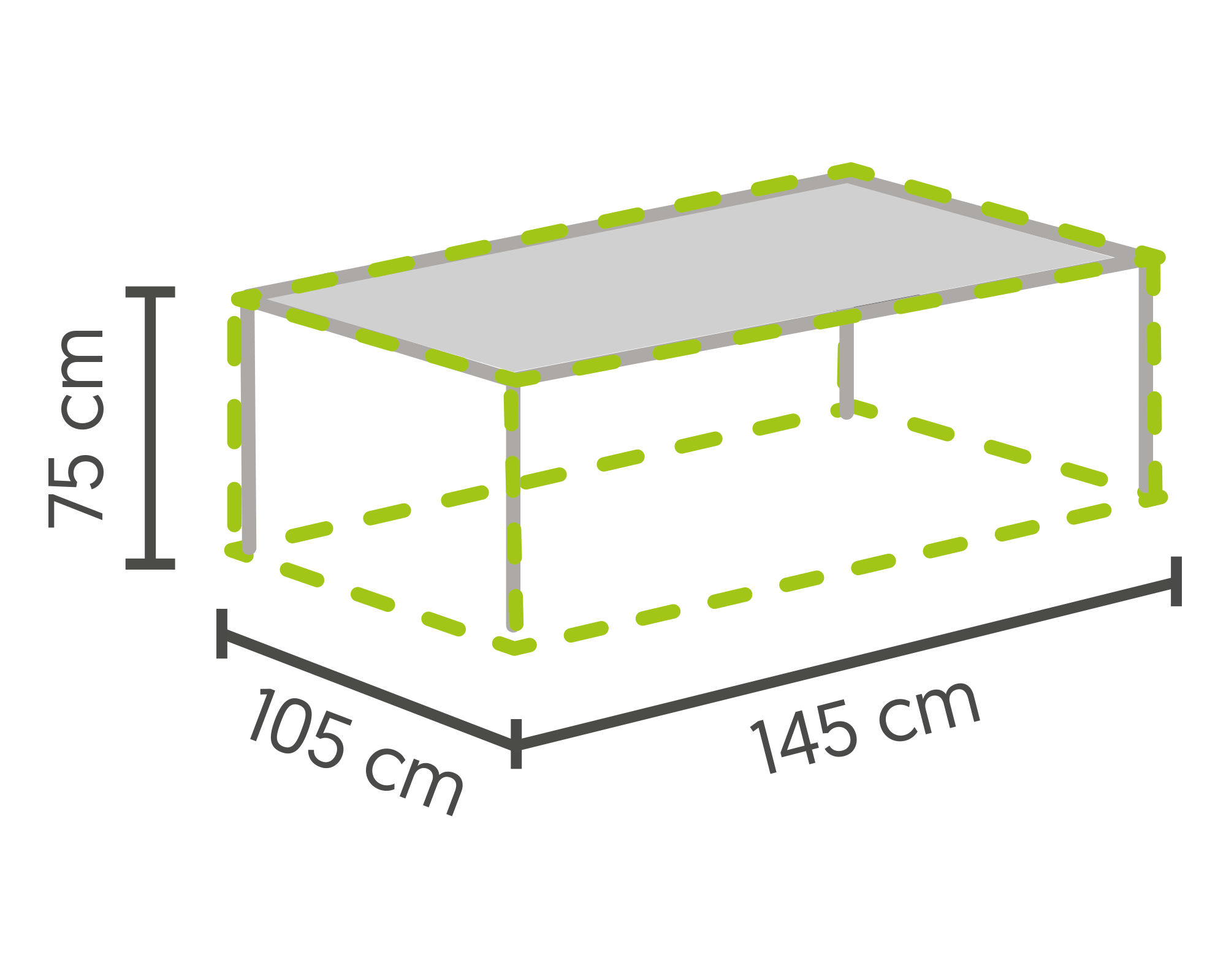 Tafel beschermhoes 145x105x75cm