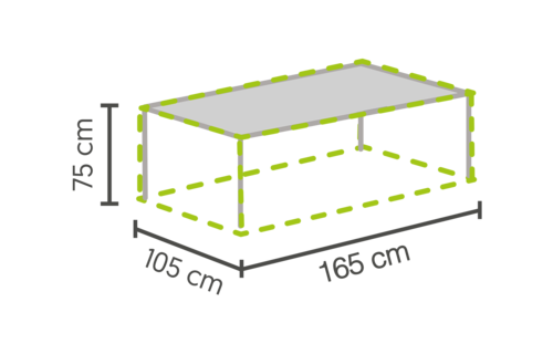 Tafel beschermhoes 165x105x75cm