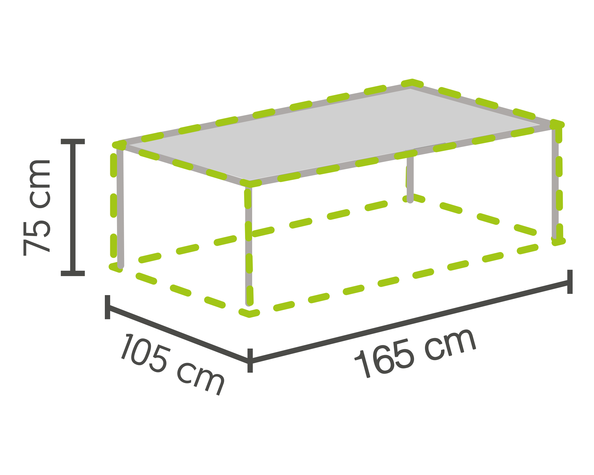 Tafel beschermhoes 165x105x75cm