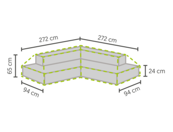 Loungeset beschermhoes Plateau 272/232x272/232x93x65 cm