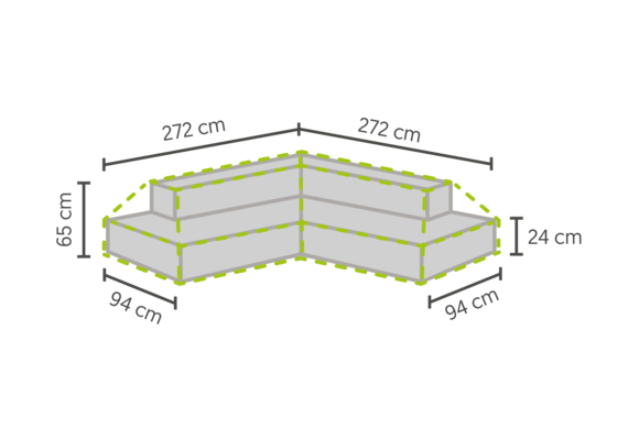 Loungeset beschermhoes Plateau 272/232x272/232x93x65 cm