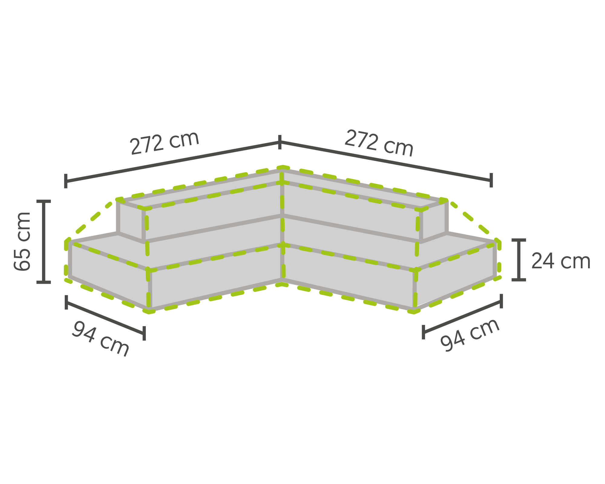 Loungeset beschermhoes Plateau 272/232x272/232x93x65 cm