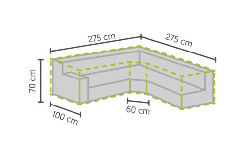 Loungeset beschermhoes trapezium 275/100x275/100x70cm