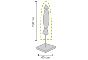 Parasol beschermhoes 220x40cm
