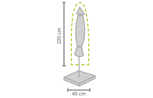 Parasol beschermhoes 220x40cm