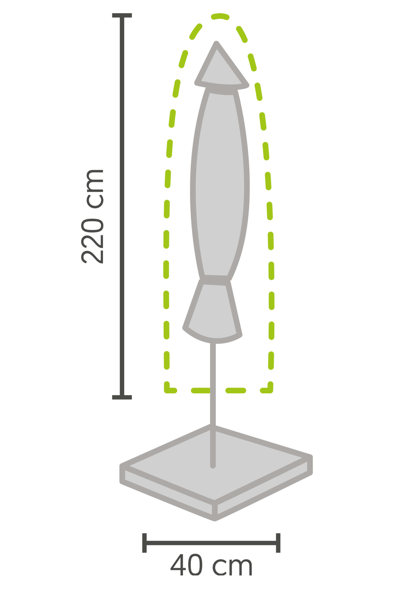 Parasol beschermhoes 220x40cm