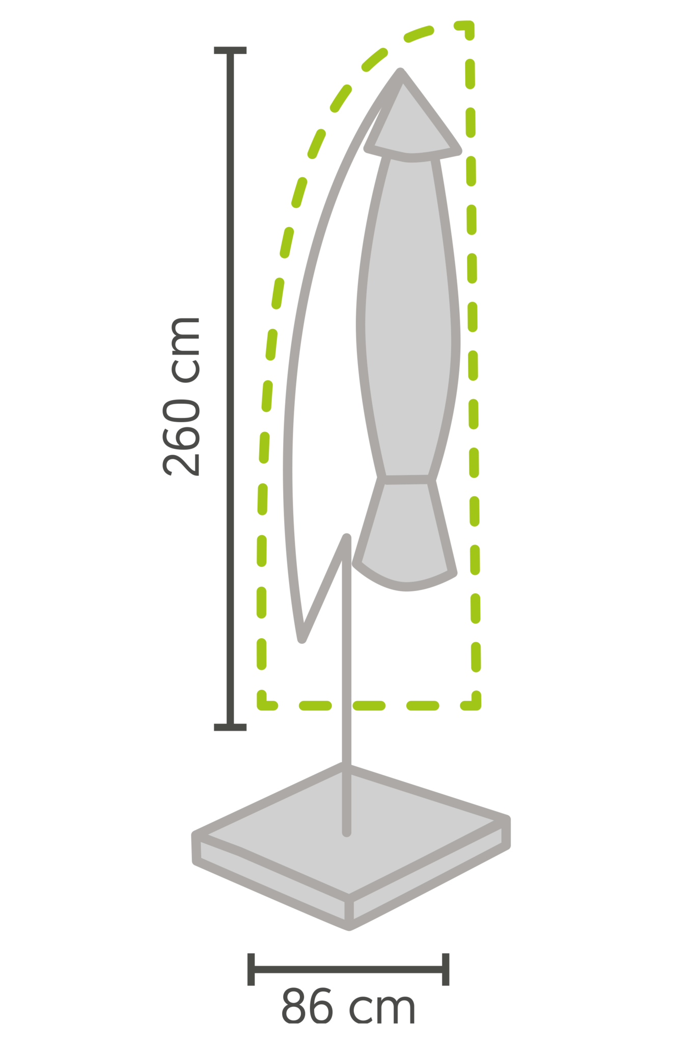 Parasol beschermhoes 260x60/86cm