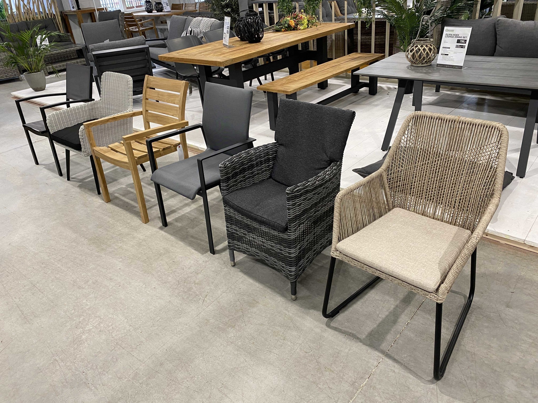 Dining tuinstoel Utah | Antraciet | Wicker