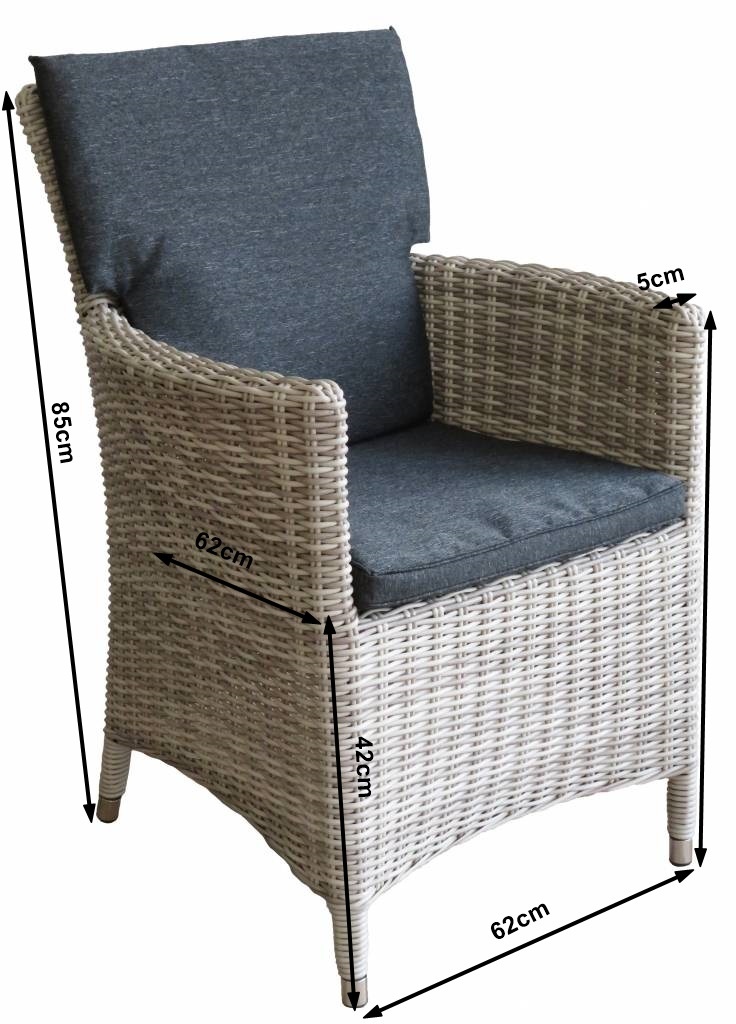 5-delige ronde tuinset | 4 Utah tuinstoelen (Desert) | ø120cm tuintafel (Spraystone)