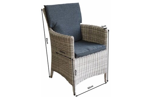 5-delige ronde tuinset | 4 Utah tuinstoelen (Desert) | ø120cm tuintafel (Spraystone)